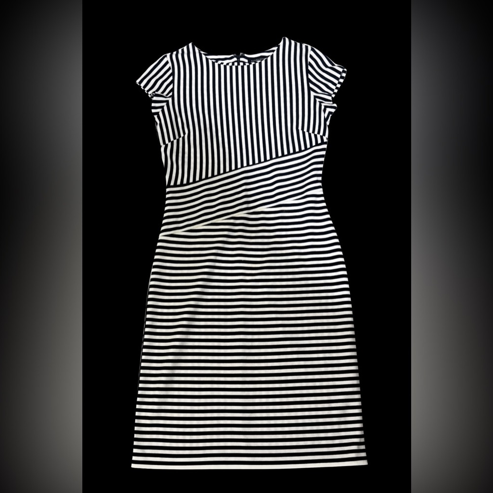 Banana Republic Black and White Striped Mini Dress